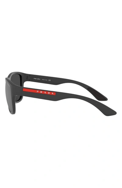 Prada 59mm Mirrored Square Sunglasses In Grey Rubber