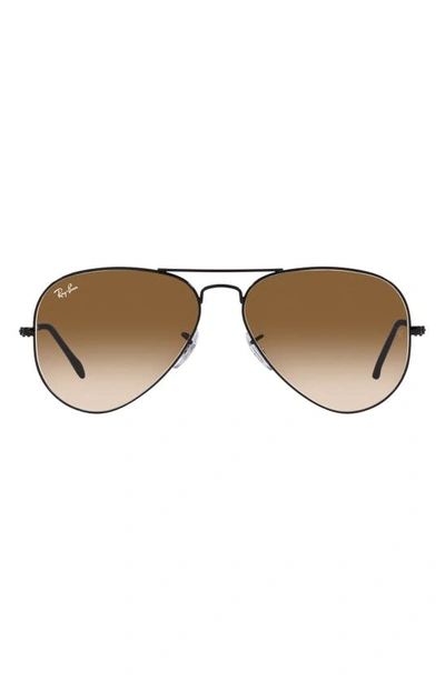 Shop Ray Ban Small Original 55mm Aviator Sunglasses In Black