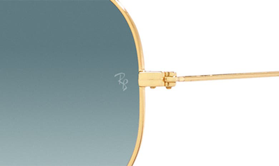 Shop Ray Ban Small Original 55mm Aviator Sunglasses In Gold