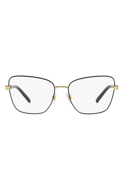 Shop Dolce & Gabbana 57mm Butterfly Optical Glasses In Gold/ Black