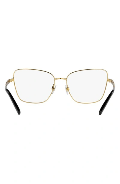 Shop Dolce & Gabbana 57mm Butterfly Optical Glasses In Gold/ Black