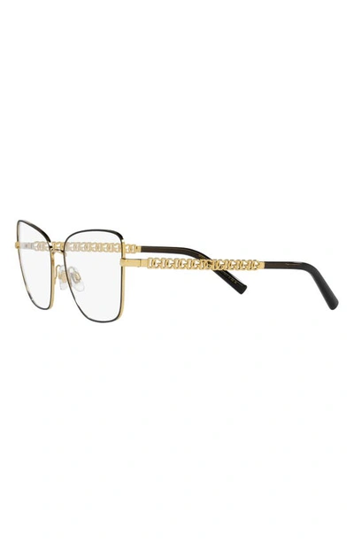 Dolce & Gabbana 57mm Butterfly Optical Glasses In Gold/ Black