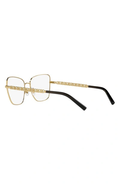 Dolce & Gabbana 57mm Butterfly Optical Glasses In Gold/ Black