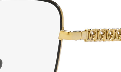 Shop Dolce & Gabbana 57mm Butterfly Optical Glasses In Gold/ Black