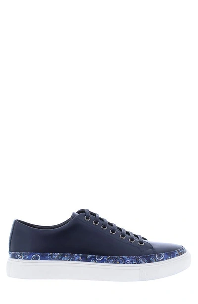 Robert Graham Barrone Low Top Sneaker In Navy