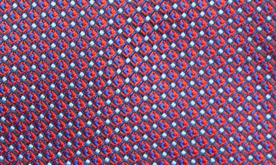Shop Canali Geometric Silk Tie In Bright Red