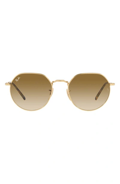 Ray Ban Jack 55mm Irregular Sunglasses In Gold Flash
