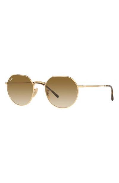 Ray Ban Jack 55mm Irregular Sunglasses In Gold Flash