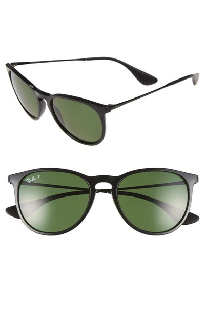 Shop Ray Ban Erika Classic 54mm Sunglasses In Black/ Green
