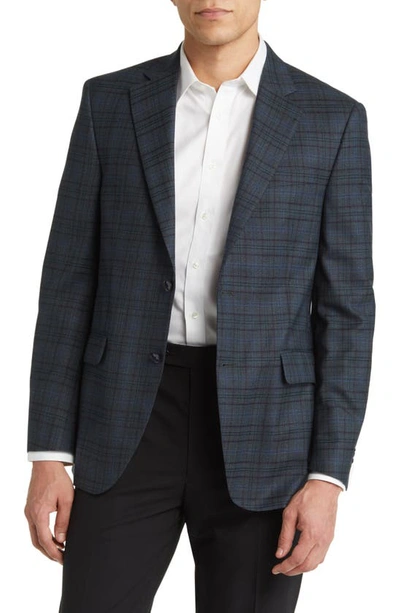 Shop Peter Millar Tailored Fit Plaid Wool Sport Coat In Green