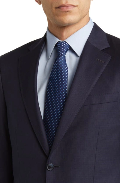 Shop Peter Millar Tailored Fit Plaid Wool Suit In Navy