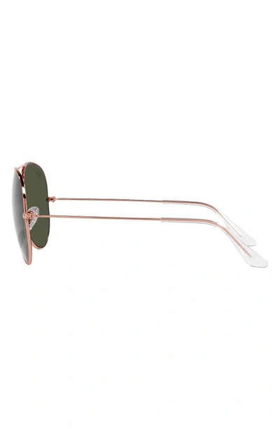 Ray Ban Aviator Green Classic G-15 Unisex Sunglasses Rb3025 181 58 In Rose Gold