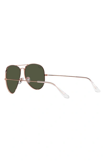 Ray Ban Aviator Green Classic G-15 Unisex Sunglasses Rb3025 181 58 In Rose Gold