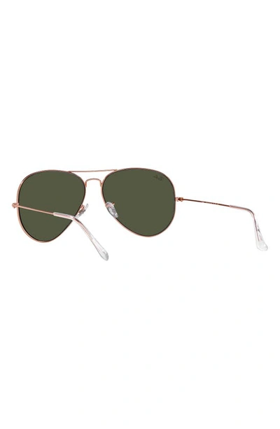 Ray Ban Aviator Green Classic G-15 Unisex Sunglasses Rb3025 181 58 In Rose Gold