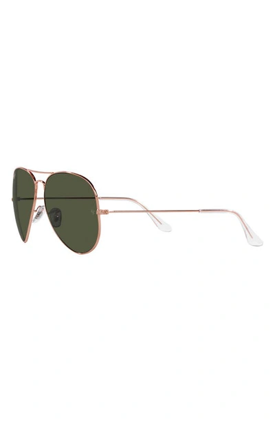 Shop Ray Ban 'original Aviator' 58mm Sunglasses In Rose Gold