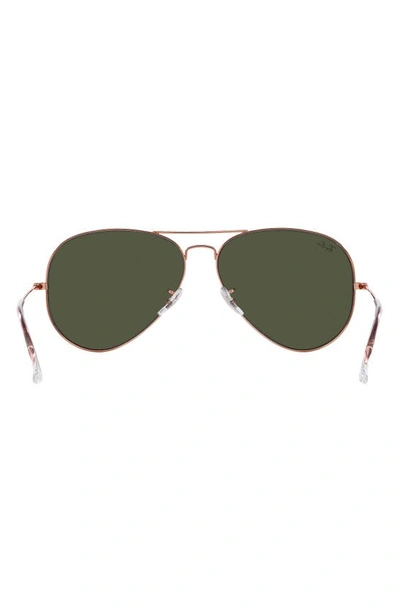Ray Ban Aviator Green Classic G-15 Unisex Sunglasses Rb3025 181 58 In Rose Gold