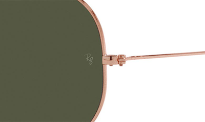 Ray Ban Aviator Green Classic G-15 Unisex Sunglasses Rb3025 181 58 In Rose Gold