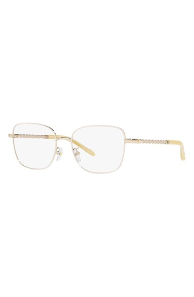 Shop Tory Burch 53mm Square Optical Glasses In Ivory