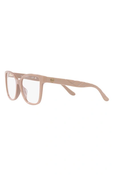 Shop Tory Burch 53mm Oval Optical Glasses In Bone