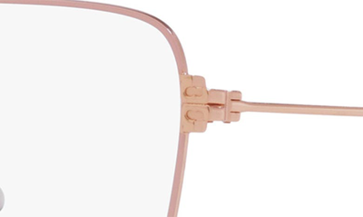 Shop Tory Burch 54mm Square Optical Glasses In Rose Gold