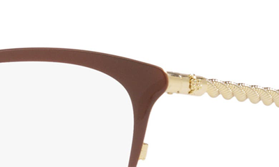 Shop Tory Burch 53mm Square Optical Glasses In Camel