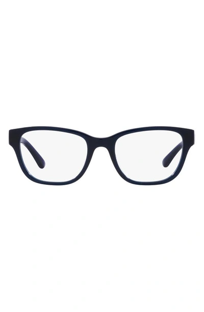 Shop Tory Burch 52mm Rectangular Optical Glasses In Navy