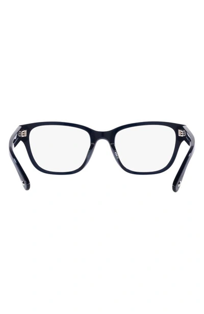Shop Tory Burch 52mm Rectangular Optical Glasses In Navy