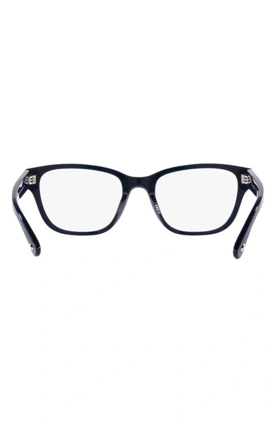 Tory Burch 52mm Rectangular Optical Glasses In Navy