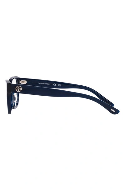 Shop Tory Burch 52mm Rectangular Optical Glasses In Navy