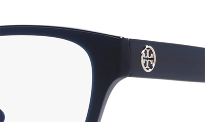 Shop Tory Burch 52mm Rectangular Optical Glasses In Navy