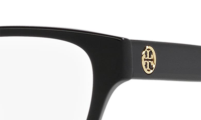 Shop Tory Burch 52mm Rectangular Optical Glasses In Black