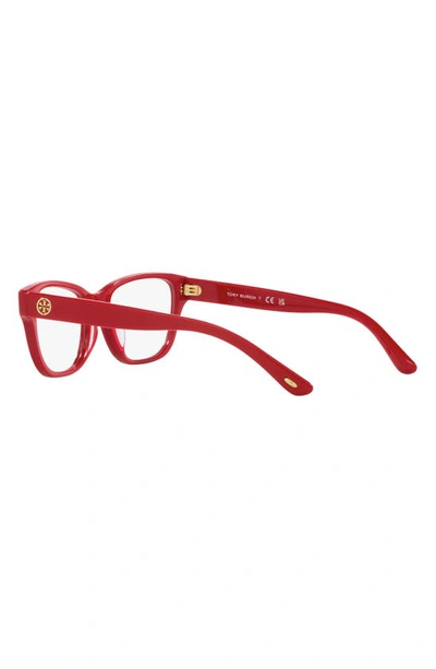 Shop Tory Burch 52mm Rectangular Optical Glasses In Red
