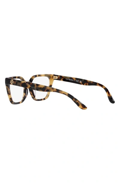Shop Tory Burch 53mm Rectangular Optical Glasses In Tortoise