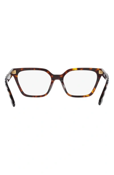 Shop Tory Burch 53mm Rectangular Optical Glasses In Dark Tort
