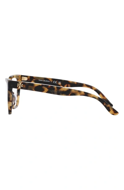 Shop Tory Burch 53mm Rectangular Optical Glasses In Tortoise