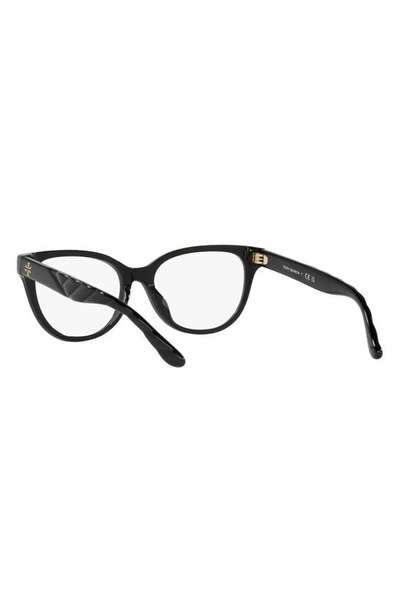 Shop Tory Burch 53mm Oval Optical Glasses In Black