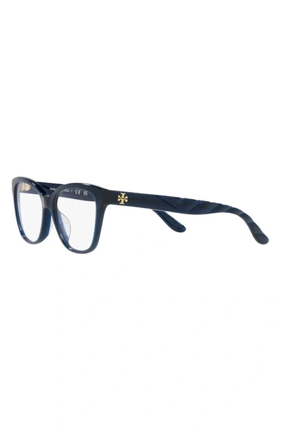 Shop Tory Burch 51mm Rectangular Optical Glasses In Navy