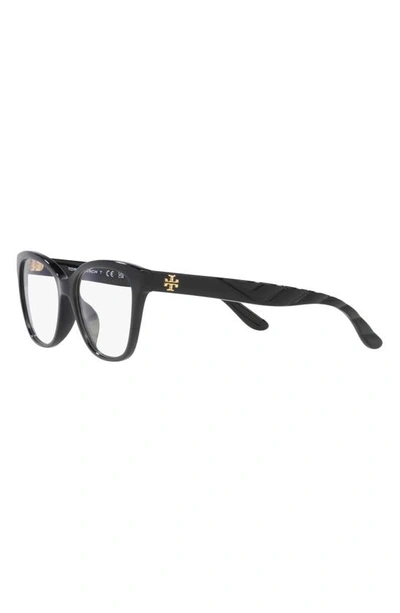 Shop Tory Burch 53mm Rectangular Optical Glasses In Black