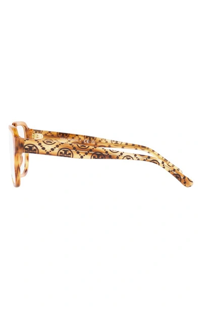 Tory Burch 53mm Square Optical Glasses In Light Wood