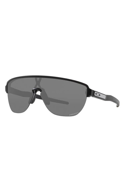 Shop Oakley Corridor 42mm Semi Rimless Prizm™ Shield Sunlgasses In Matte Black