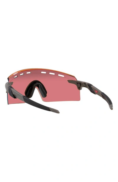 Shop Oakley Encoder Strike Vented 136mm Prizm™ Rimless Wrap Shield Sunglasses In Dark Grey