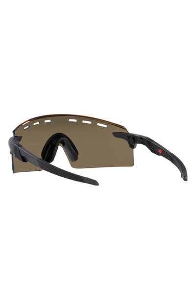 Shop Oakley Encoder Strike Vented 136mm Prizm™ Rimless Wrap Shield Sunglasses In Grey Jeans