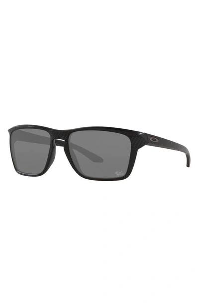 Oakley Sylas 57mm Prizm™ Rectangular Sunglasses In Shiny Black