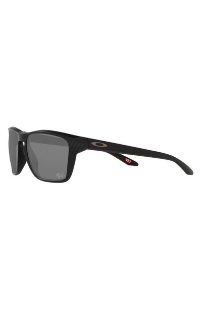 Oakley Sylas 57mm Prizm™ Rectangular Sunglasses In Shiny Black