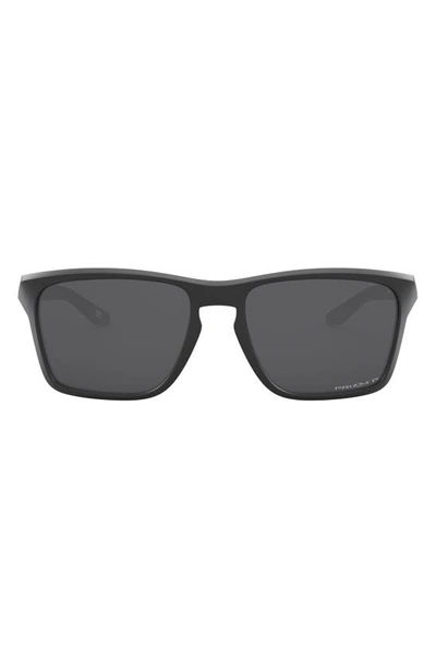 Shop Oakley Sylas 60mm Prizm™ Polarized Rectangular Sunglasses In Matte Black