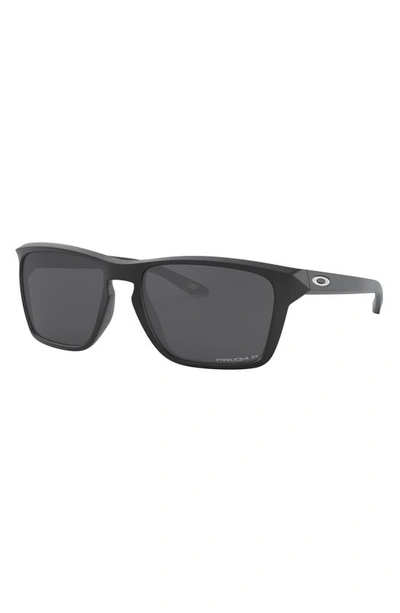 Shop Oakley Sylas 60mm Prizm™ Polarized Rectangular Sunglasses In Matte Black