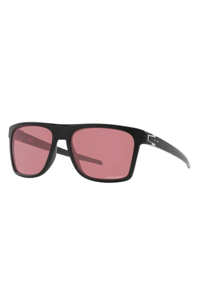 Shop Oakley Leffingwell 57mm Prizm™ Rectangular Sunglasses In Matte Black