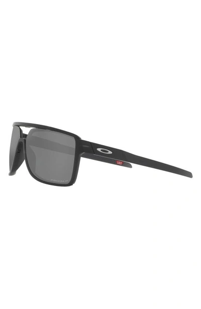 Shop Oakley Castel 63mm Prizm™ Polarized Oversize Rectangular Sunglasses In Matte Black
