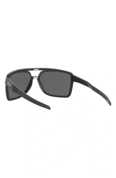Shop Oakley Castel 63mm Prizm™ Polarized Oversize Rectangular Sunglasses In Matte Black