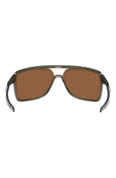 Oakley Castel 63mm Prizm™ Polarized Oversize Rectangular Sunglasses In Olive